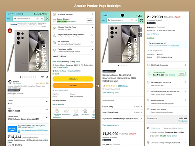 Amazon Product Page Redesign amazon cards design redesign ui ux visual