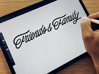 Friend&Family aime branding calligraphy classy custom family friends highend identity lettering luxury premium process procreate retro script sophisticated type unique vibes