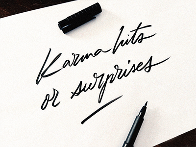 Karma authentic calligraphy custom flow handwritten karma lettering logo logotype paper premium process quote script sketching type words zen