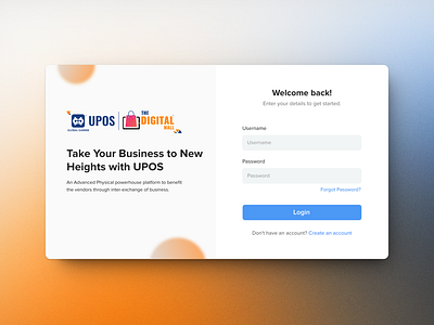 UPOS Login Page Design design login page ui ux web design