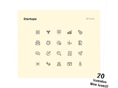 Startup Icons - Iconuioo adobe xd digital assets digital business figma icon icon collection icon pack icon set icons line icon line icons premium assets for marketing sketch startup stroke icon svg stroke icon