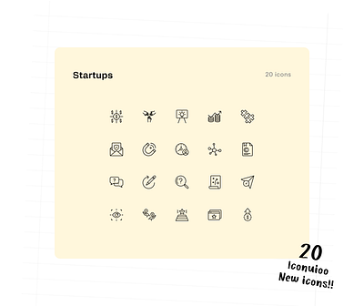 Startup Icons - Iconuioo adobe xd digital assets digital business figma icon icon collection icon pack icon set icons line icon line icons premium assets for marketing sketch startup stroke icon svg stroke icon