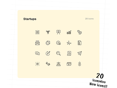 Startup Icons - Iconuioo adobe xd digital assets digital business figma icon icon collection icon pack icon set icons line icon line icons premium assets for marketing sketch startup stroke icon svg stroke icon