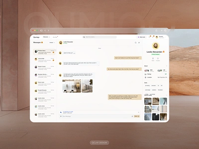 Qumiqo - Message Dashboard 🗨️ architecture chat chat app chatting community conversation dashboard design system inbox interface message messanger product design saas social t clean talk ui ux video call web