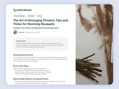 #DailyUI: Day 35 - Blog Post ai app article blog blogger dailyui day 35 blog post design florist flower home decor kol mobile post ui ui design ux ux design web website