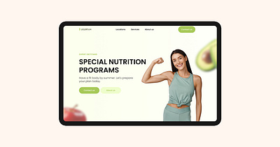 Web Design - Nutritionist Hero Design design food graphic design hero design nutrition nutritionist responsive ui ui design ux web design web hero design