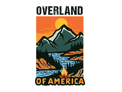 Overland of America T-Shirt adventure adventure awaits adventure illustration adventure logo adventure outdoor adventure tracel brand designer branding graphic designer illustration illustration artist logo designer logo maker outdoor tshirt tshirt design tshirt designer