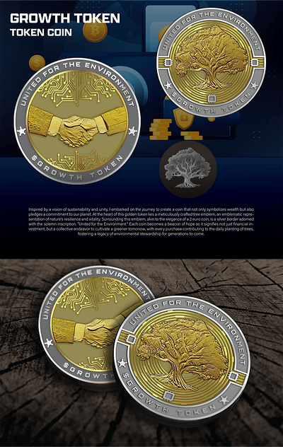 GROWTH TOKEN COIN 3d animation branding coin comemorative crypto design graphic design illustration logo ui