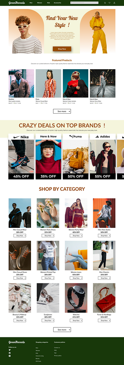 E-commerce fashion website design ecommerce website design fashion store graphic design ui ux web design