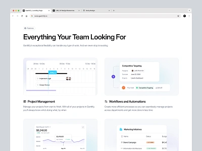 Ganttify - Website Design barly clean component design designer graphic design landing page saas ui ui8 uidesign ux uxdesign web web app website