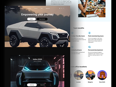 Electric vehicle website design animation electric vehicle electric vehicle website ev futuristic motion graphics product design ui