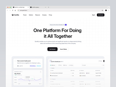 Ganttify - Website Design component dashboard design landing page productivity project management saas ui uidesign ux uxdesign uxerflow web web design website
