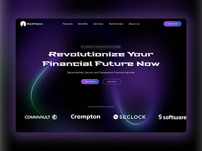 BlockFinance Landing page crypto landing page ui design web3