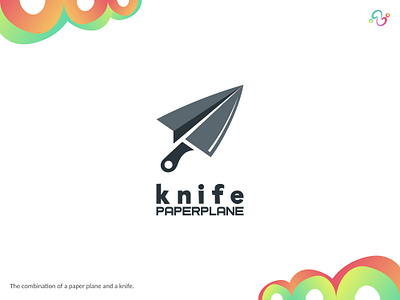 Knife Paperplane Logo airplane blade brand design brand designer butcher kitchenware knife logo design logo designer logo for sale logo idea logo inspiration logomark logotype paper paperplane plane sharp toy zzoe iggi