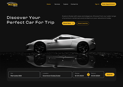 Car Rental Landing Page design landing ui ux