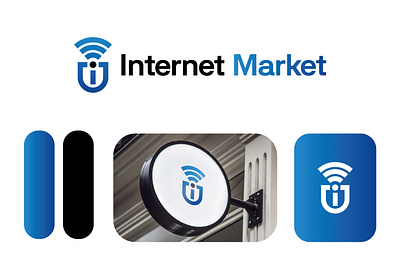 Internet Market Logo Template branding company graphic design internet internet market logo logo logo design logo template logo type market logo marketing wifi logo