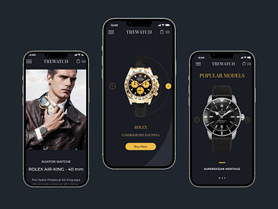 Luxury Watch Ecommerce Mobile Websit animation app design branding dashboard e commerce graphic design icon design illustration interaction design landing page logo design mobile design product design prototype typography user experience user interface uxui web design wireframe