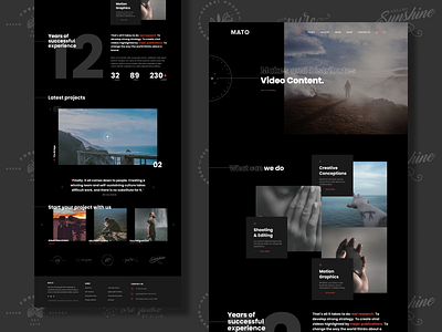 🎥 MATO - Videography Website 🎥 creativeagency creativedesign design designcommunity graphic design illustration ui user interface ux vector videographywebsite videoportfolio webdevelopment