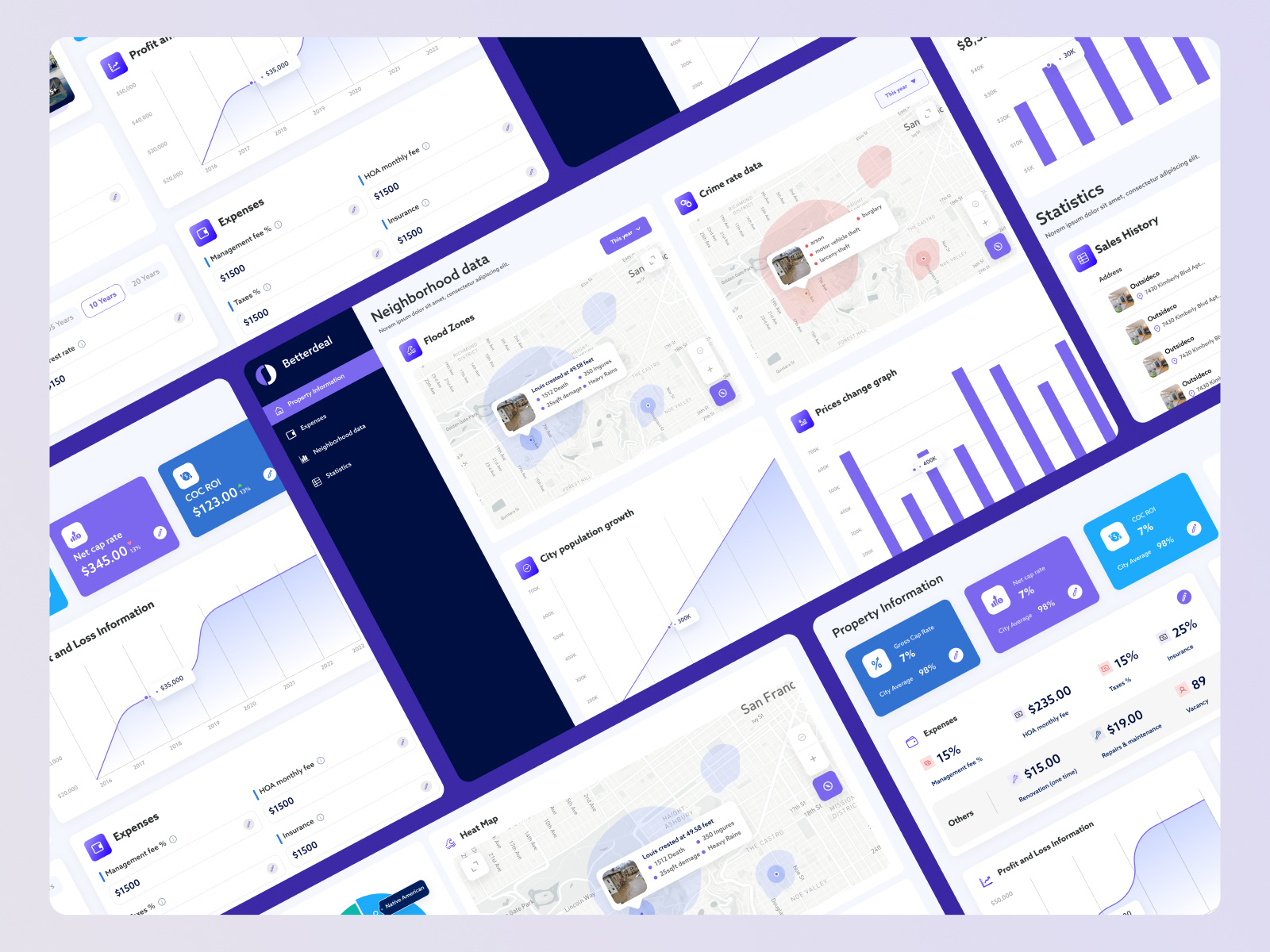 Betterdeal financial dashboard landlord dashboard property dashboard property management real estate real estate dashboard rent tracker rental properties software