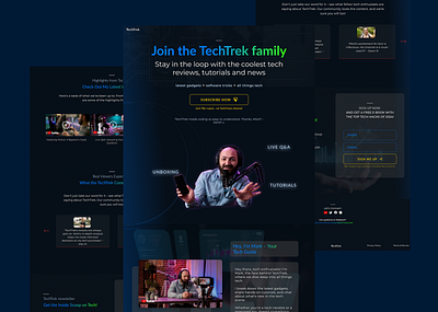 Landing Page | Tech Enthusiast content creator digital marketing dribbble figma landing page landing page design lead capture technology user experience user interface youtube youtuber