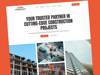 Homepage for a construction company website construction homepage construction website homepage homepage design landing page landingpage uidesign uiux user interface webdesign website