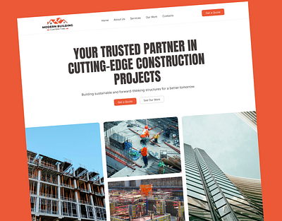 Homepage for a construction company website construction homepage construction website homepage homepage design landing page landingpage uidesign uiux user interface webdesign website
