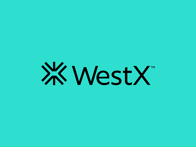 WestX Logotype aesthetic branding geometric logo logotype modern simple turquoise