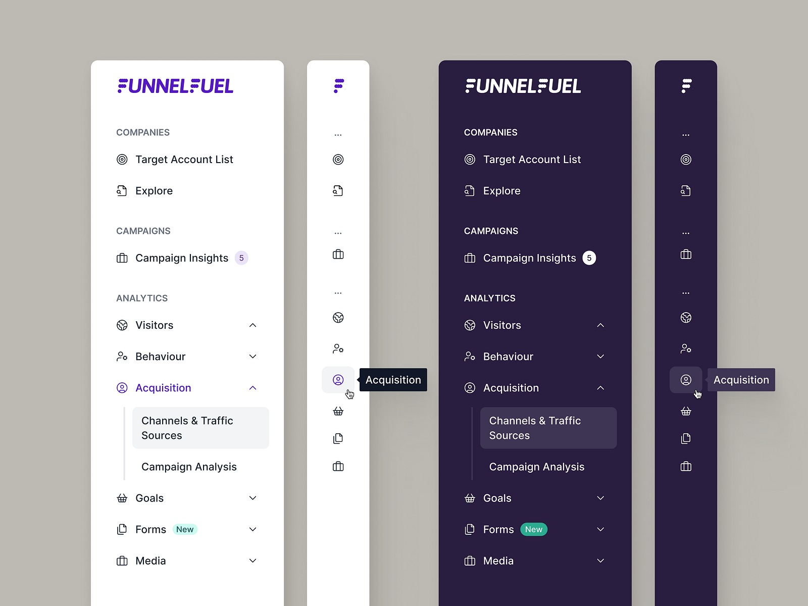 Sidebar Navigation - Light & Dark by Amadeu Thomson for UserActive on ...