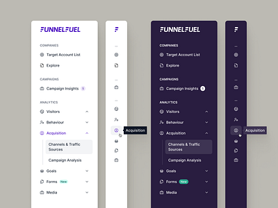 Sidebar Navigation - Light & Dark analytics b2b b2c branding collapsed colours dark designsystem expanded light martech nav navigation palette preline saas sidebar ui ux variables