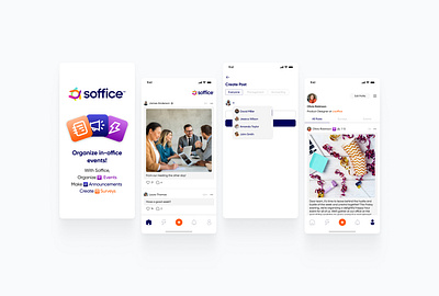Soffice - Organize Your Office Events application clean design mobile mobile application ui ui design ui ux ui ux design uiux ux