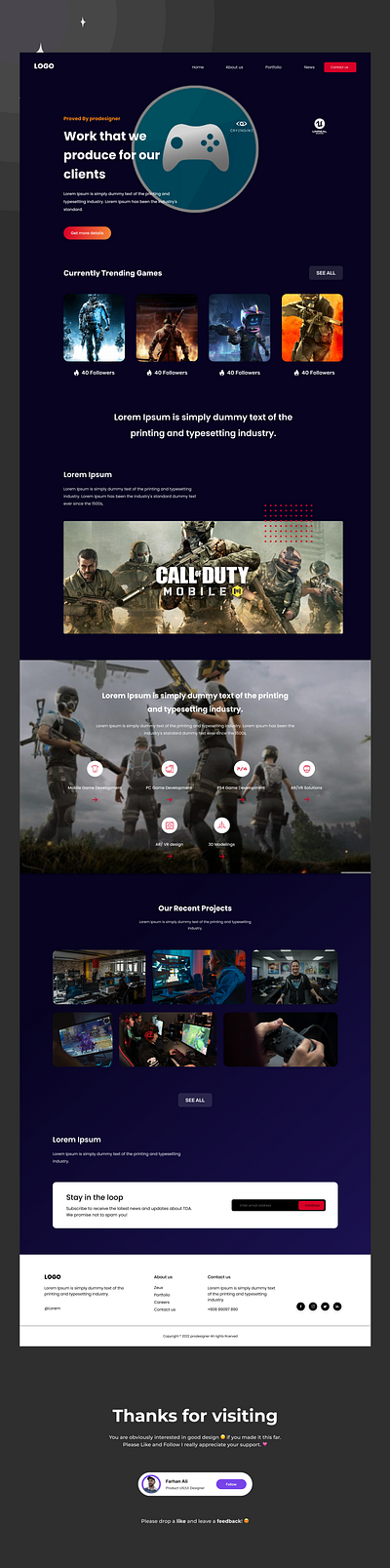 Game Landing Page design figma game landing page ui ux web website