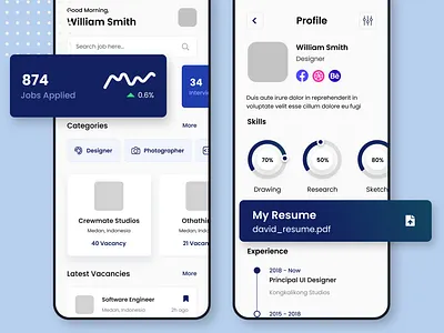 Karier Job Portal App 3d branding logo motion graphics ui