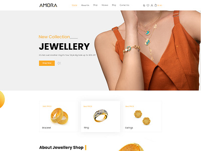 Amora God Website design 3d animation banner branding gold graphic design header jewellery logo men menu motion graphics products slider ui women