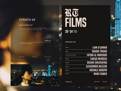 Bento box - Film Fest bento box branding designer figma graphic design interface design ui ui trends ux web design