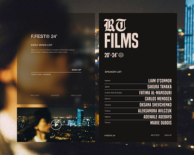 Bento box - Film Fest bento box branding designer figma graphic design interface design ui ui trends ux web design