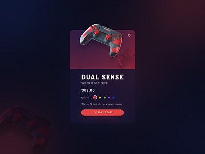 Product Card Ui Design for a console graphic design product design ui