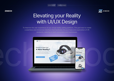 Elevating VR Experience with Zinech's UI/UX Design branding graphic design ui ux web design