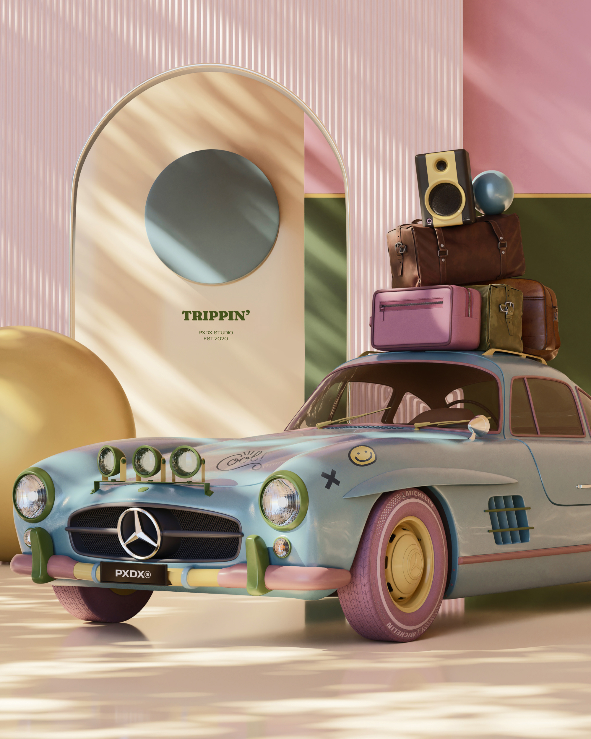 Trippin' in 3D Blender 3d 3d art blender colors graphic design illustration mercedes mercedes benz