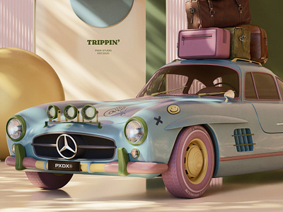 Trippin' in 3D Blender 3d 3d art blender colors graphic design illustration mercedes mercedes benz