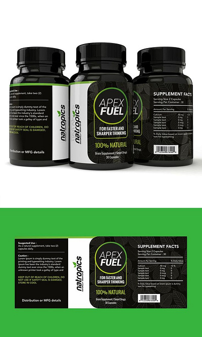 Product Label Design For a Dietary Supplement. branding design dietary supplement graphic design label logo motion graphics product label