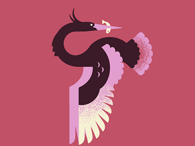 Vector Herons — The Escape art bird branding design heron illustration pink vector wildlife wing