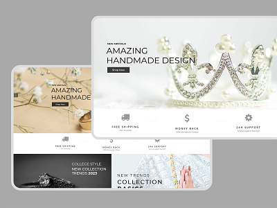 Creative design for Jewelry website clean design ecommerce ecommerce website ecommerce website design hero hero section landing page landingpage minimal sections shop shopping shopping cart site ui web web design website