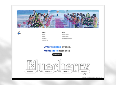 Footer design for Bluecherry ai branding creative design desktop events finance footer landing page ui ui design web website