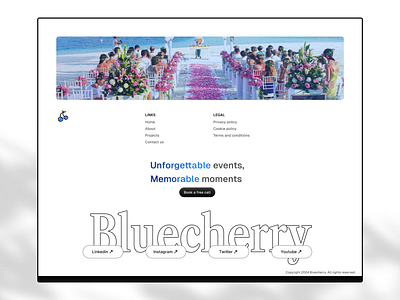 Footer design for Bluecherry ai branding creative design desktop events finance footer landing page ui ui design web website