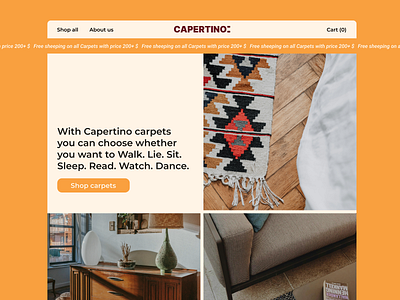 Carpet shop website branding business carpet clean design e commerce home homepage interior landing page light minimalist modern shop store ui ux web design webpage website