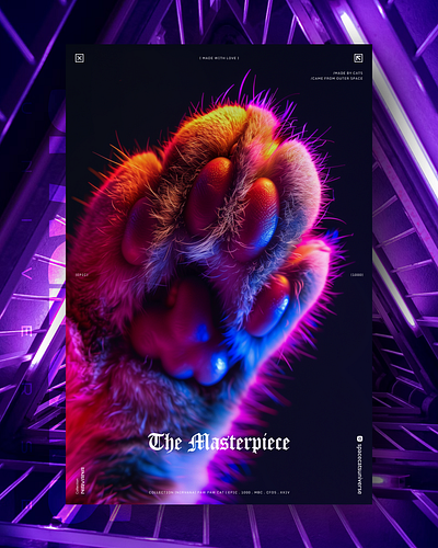 The Masterpiece ai branding cat daliy design illustration poster print