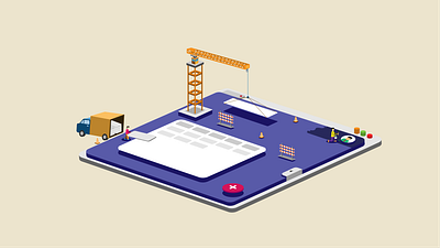 Under Construction Error Page graphic design illustration