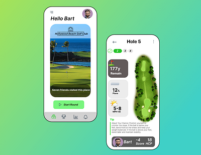 Golf app ui