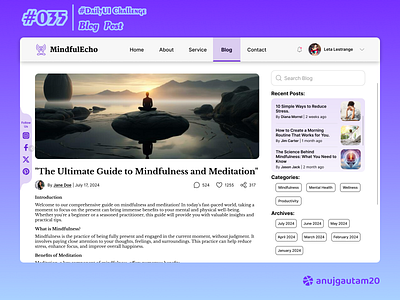 #DailyUI Challenge #035 : Blog Post 035 35 app blog post branding creative dailyui dailyui challenge dailyui challenge 035 design graphic design illustration landingpage logo minimalistic typography ui ux vector