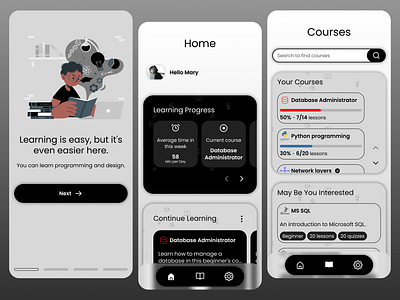 Mobile Learning App app learning mobile ui